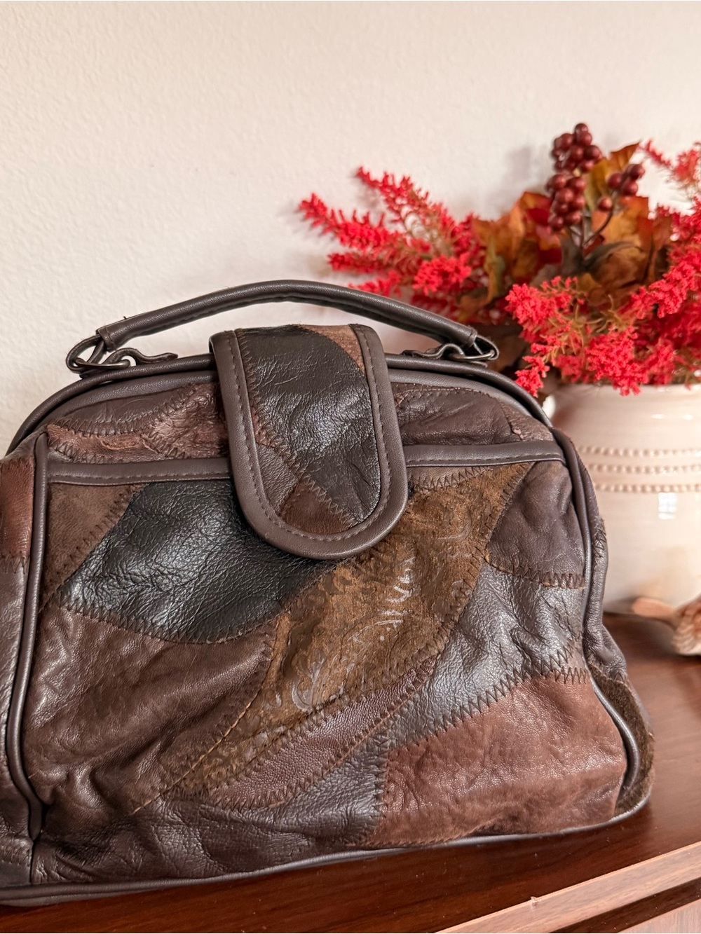 Patchwork Genuine Leather Doctor Bag